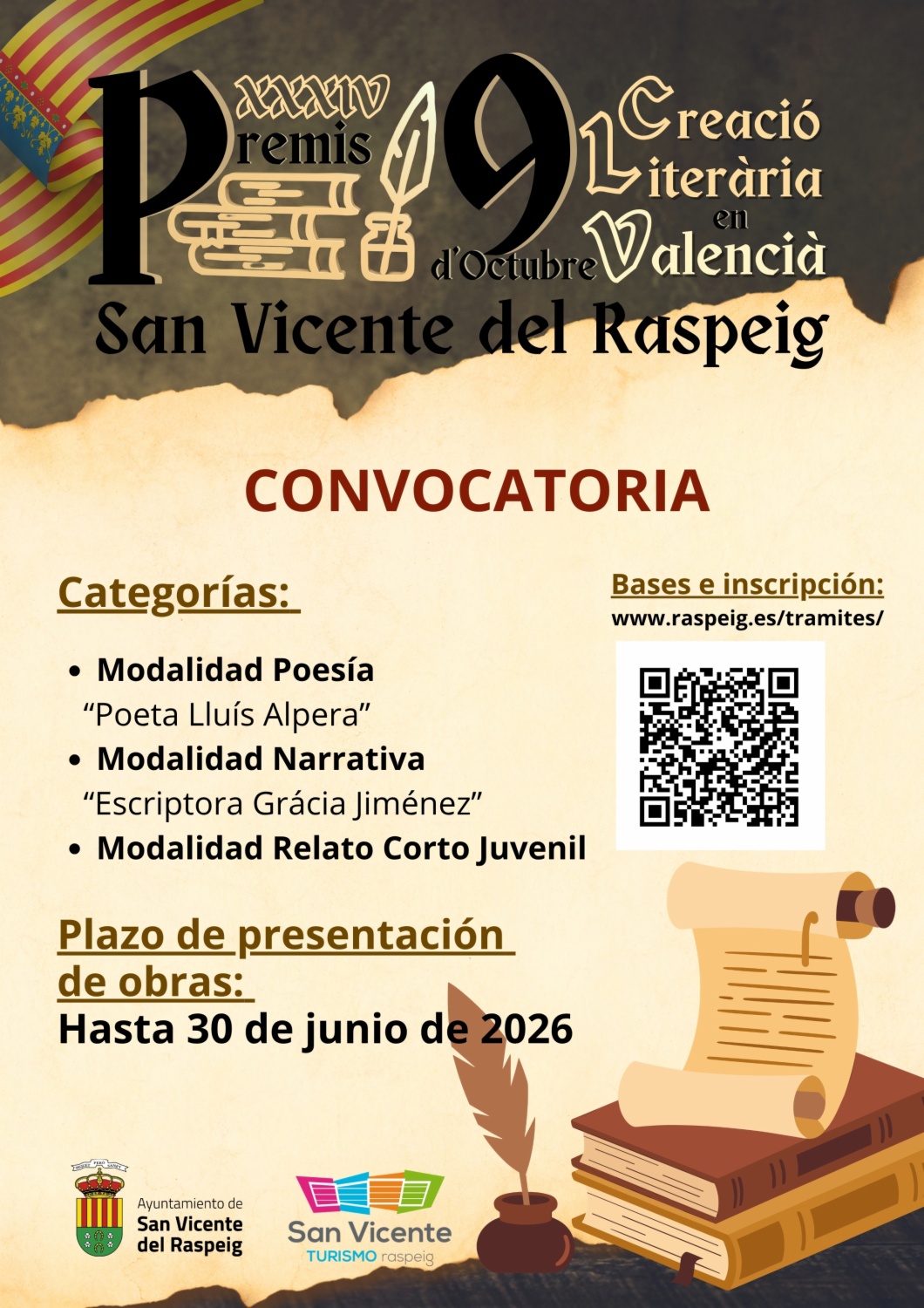 XXXIV Edició dels Premis 9 d’Octubre de Creació Literària en Valencià