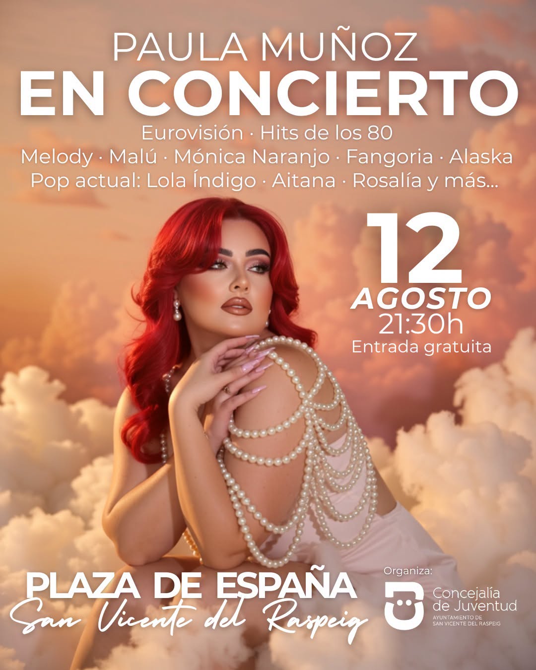 Paula Muñoz aterriza en San Vicente del Raspeig el 12 de agosto con un concierto gratuito por el Día de la Juventud